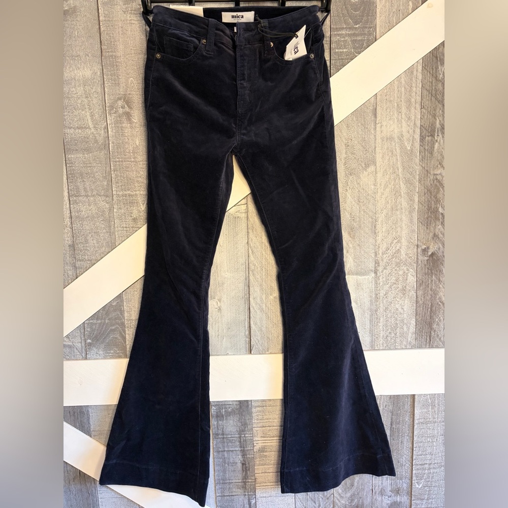 Mica Los Angeles Deep Blue Women's Super Flare Western Glam Jeans Size 26